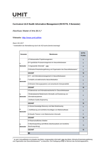 Curriculum ULG Health Information Management (90 ECTS, 5