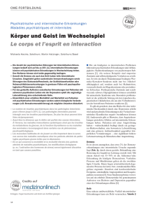 Körper und Geist im Wechselspiel. Psychiatrische und internistische