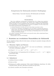 Kompetenzen - FB Mathematik und Statistik