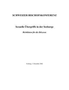 Sexuelle Übergriffe in der Seelsorge - Richtlinien für die