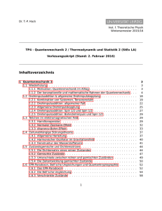 Inhaltsverzeichnis - Institut für Theoretische Physik