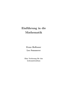 Einführung in die Mathematik