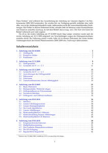 Notizen zur Anleitung zur Vorlesung Lineare Algebra I