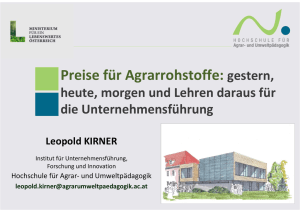 Preise für Agrarrohstoffe - Hochschule für Agrar