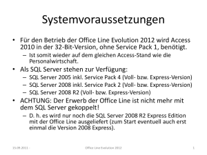 SystemvoraussetzungenSQL