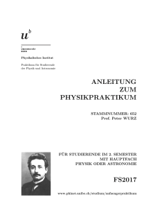 Skript Physikpraktikum Frühling 2017