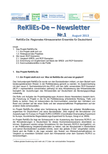Newsletter Nr. 1 - ReKliEs-De - Hessisches Landesamt für Umwelt