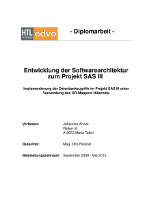 Entwicklung der Softwarearchitektur zum Projekt