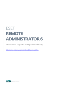 ESET Remote Administrator - Installations-, Upgrade