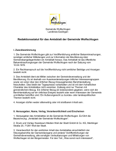 Redaktionsstatut für das Amtsblatt der Gemeinde Wolfschlugen