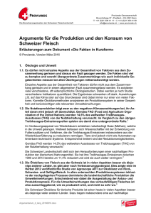 Argumente für die Produktion und den Konsum von Schweizer Fleisch