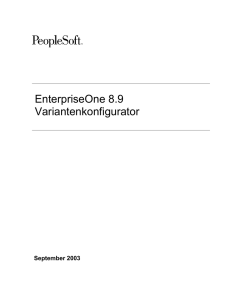 EnterpriseOne 8.9 Variantenkonfigurator