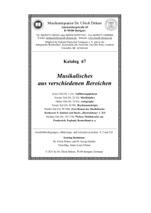 Katalog 67 - Musikantiquariat Dr. Ulrich Drüner
