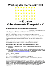 20. Newsletter vom 29. Dezember 2012 - Volkssternwarte
