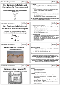 Das Gewissen als Maßstab und Richtschnur für Entscheidungen I