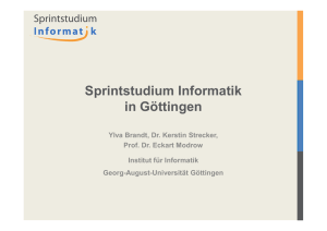 Sprintstudium Informatik in Göttingen