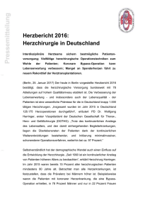 Herzbericht 2016: Herzchirurgie in Deutschland