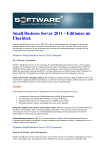 Small Business Server 2011 – Editionen im Überblick