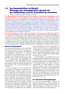 1.2 Das Humanbioklima im Wandel: Wirkungen der