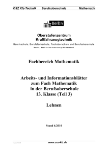 OSZ Kfz-Technik Berufsoberschule Mathematik - Joerg