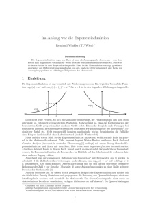 Im Anfang war die Exponentialfunktion