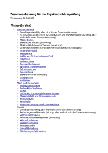 Zusammenfassung für die Physikabschlussprüfung