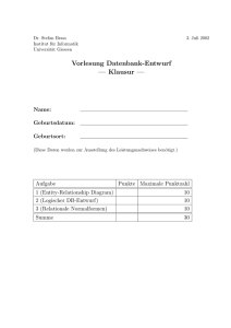 Vorlesung Datenbank-Entwurf — Klausur