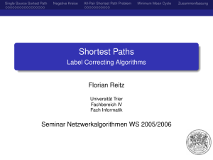 Shortest Paths - Label Correcting Algorithms