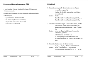 Structured Query Language, SQL Kalkülteil