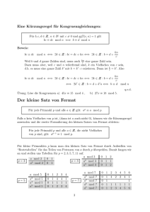 Der kleine Satz von Fermat