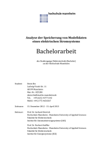 Analyse der Speicherung von Modelldaten eines elektrischen