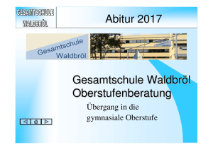 Gesamtschule Waldbröl Oberstufenberatung Abitur 2017
