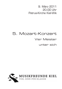 5. Mozart-Konzert - Musikfreunde Kiel