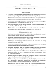 publikationsverzeichnis dr - Schweizerischer Evangelischer