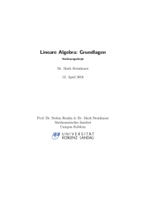 Lineare Algebra: Grundlagen - userpages