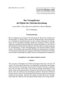 Der Vernagtferner als Objekt der Gletscherforschung