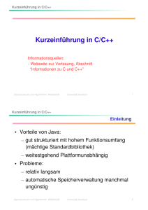 Kurzeinführung in C/C++