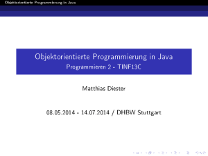 Objektorientierte Programmierung in Java