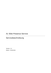 A1 Web Presence Service Servicebeschreibung