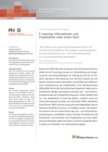 E-Learning, Informationen und Projektarbeit unter einem Dach