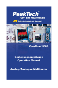 Bedienungsanleitung / Operation Manual Analog