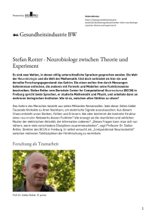 Stefan Rotter - Neurobiologe zwischen Theorie und Experiment