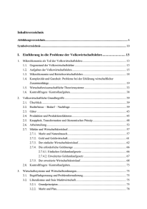 I. Einführung in die Probleme der Volkswirtschaftslehre