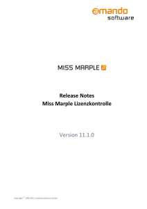 Release Notes Miss Marple Lizenzkontrolle Version 11.1.0