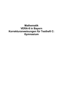 Mathematik VERA-8 in Bayern Korrekturanweisungen für Testheft C