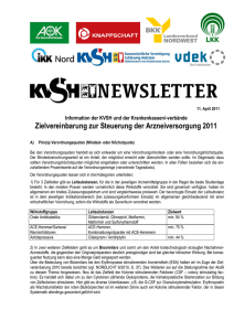 Zielvereinbarung zur Steuerung der Arzneiversorgung 2011