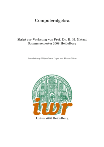 Computeralgebra - IWR Heidelberg