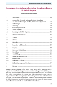 Entwicklung eines hydrometallurgischen