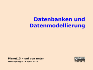 Datenbanken und Datenmodellierung