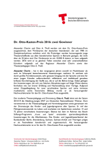 Dr. Otto-Kasten-Preis 2016: zwei Gewinner
